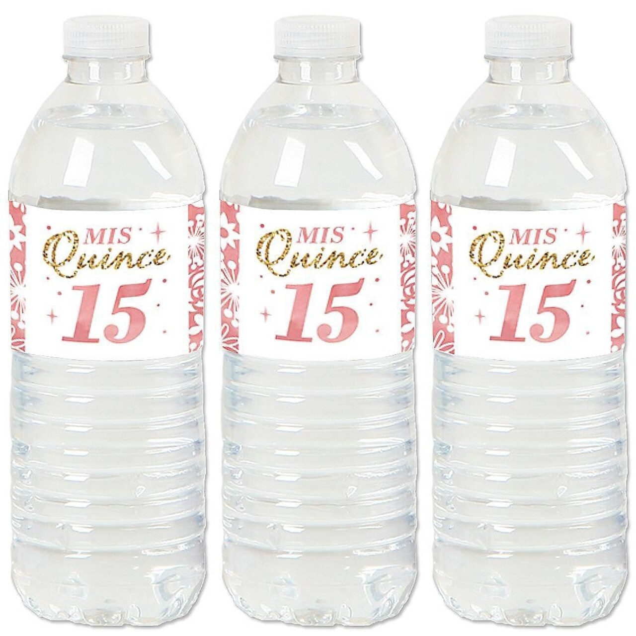 Big Dot of Happiness Mis Quince Anos - Quinceanera Sweet 15 Birthday Party Water Bottle Sticker Labels - Set of 20